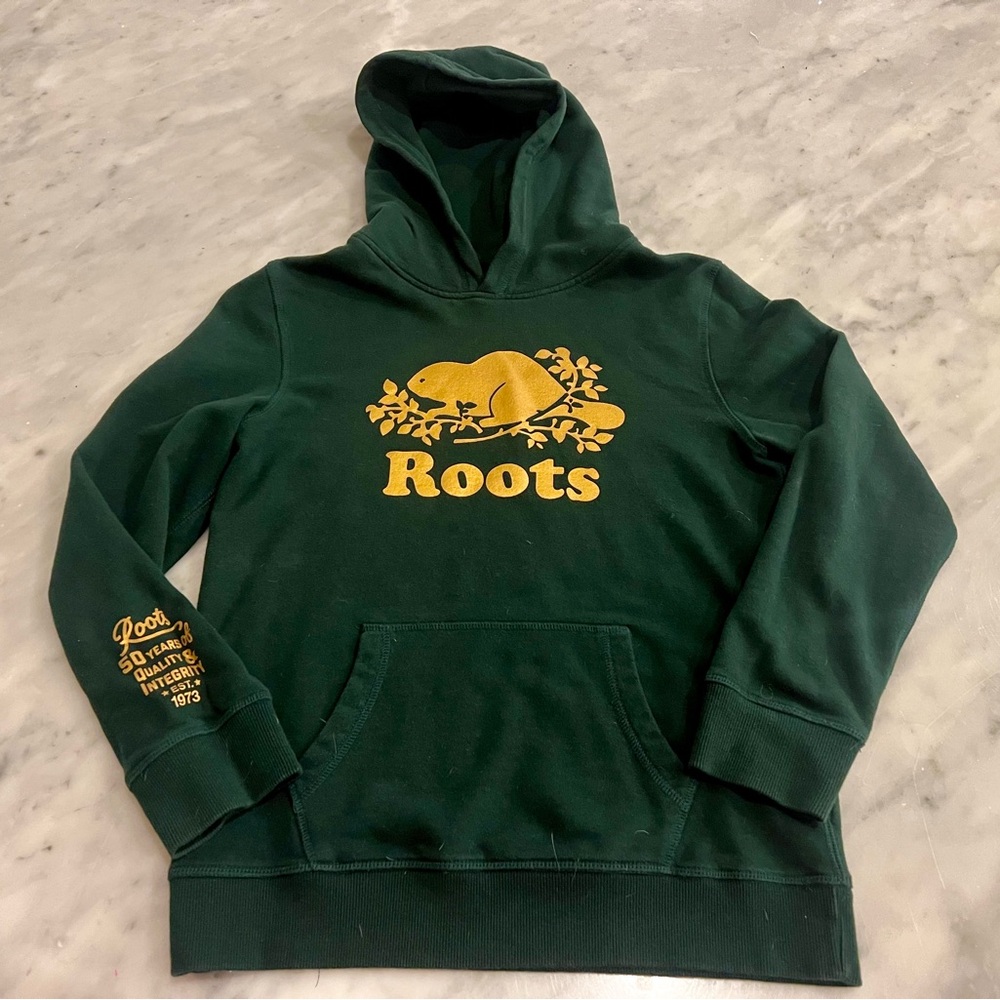 Roots Green Hoodie with Logo